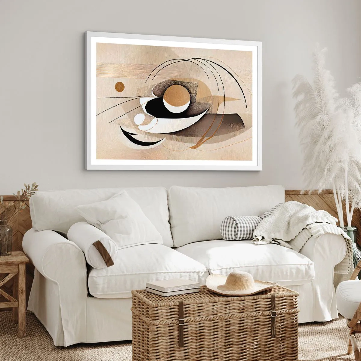 Affiche dans un cadre blanc - Poster - Composition : l'essence des choses - 50x40 cm