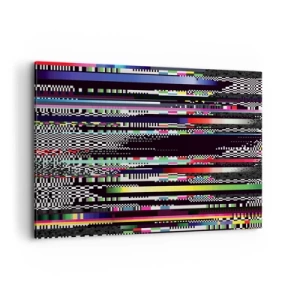 Impression sur toile - Image sur toile - Lignes et pixels colorés dans un style abstrait - 120x80cm - L'image de contrôle de la réalité - Décoration murale moderne pour le salon et la chambre ARTTOR