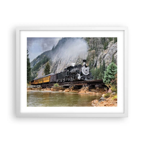 Affiche dans un cadre blanc - Poster - Et lui jusqu'où? Jusqu'où? - 50x40 cm