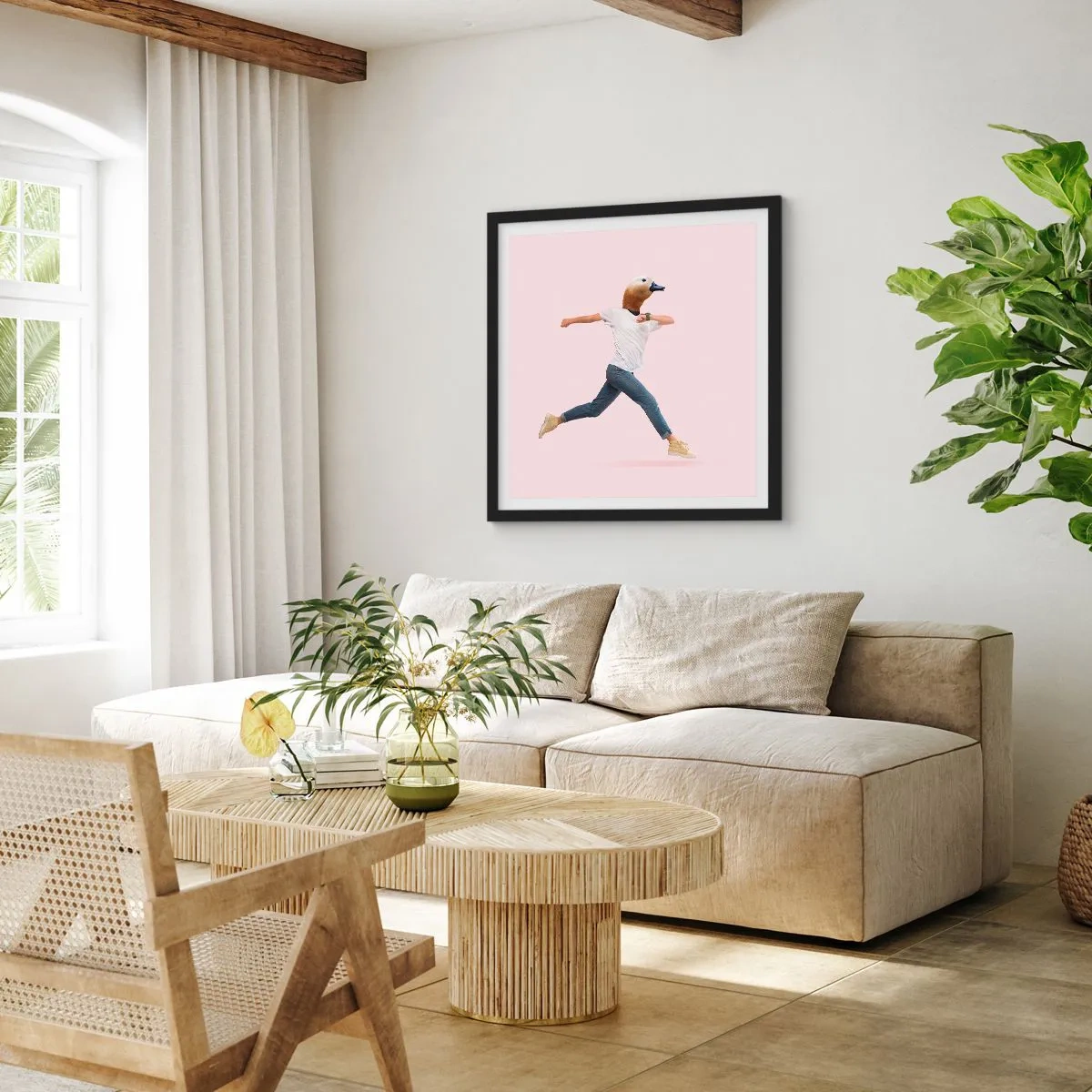 Affiche dans un cadre noir - Poster - Une pincée d'absurdité - 60x60 cm