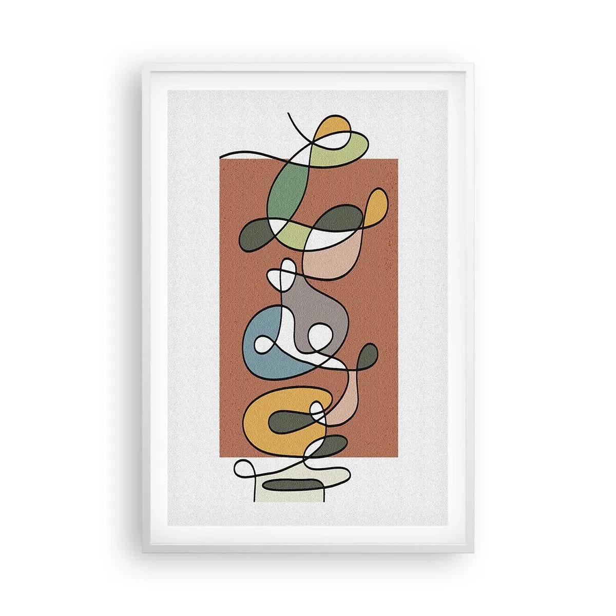Affiche dans un cadre blanc - Poster - Abstraction : danse colorée - 61x91 cm