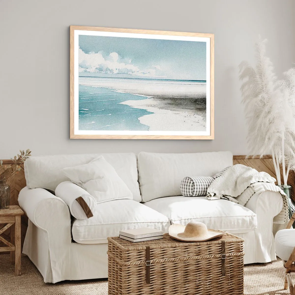 Affiche dans un chêne clair - Poster - Marée douce - 91x61 cm