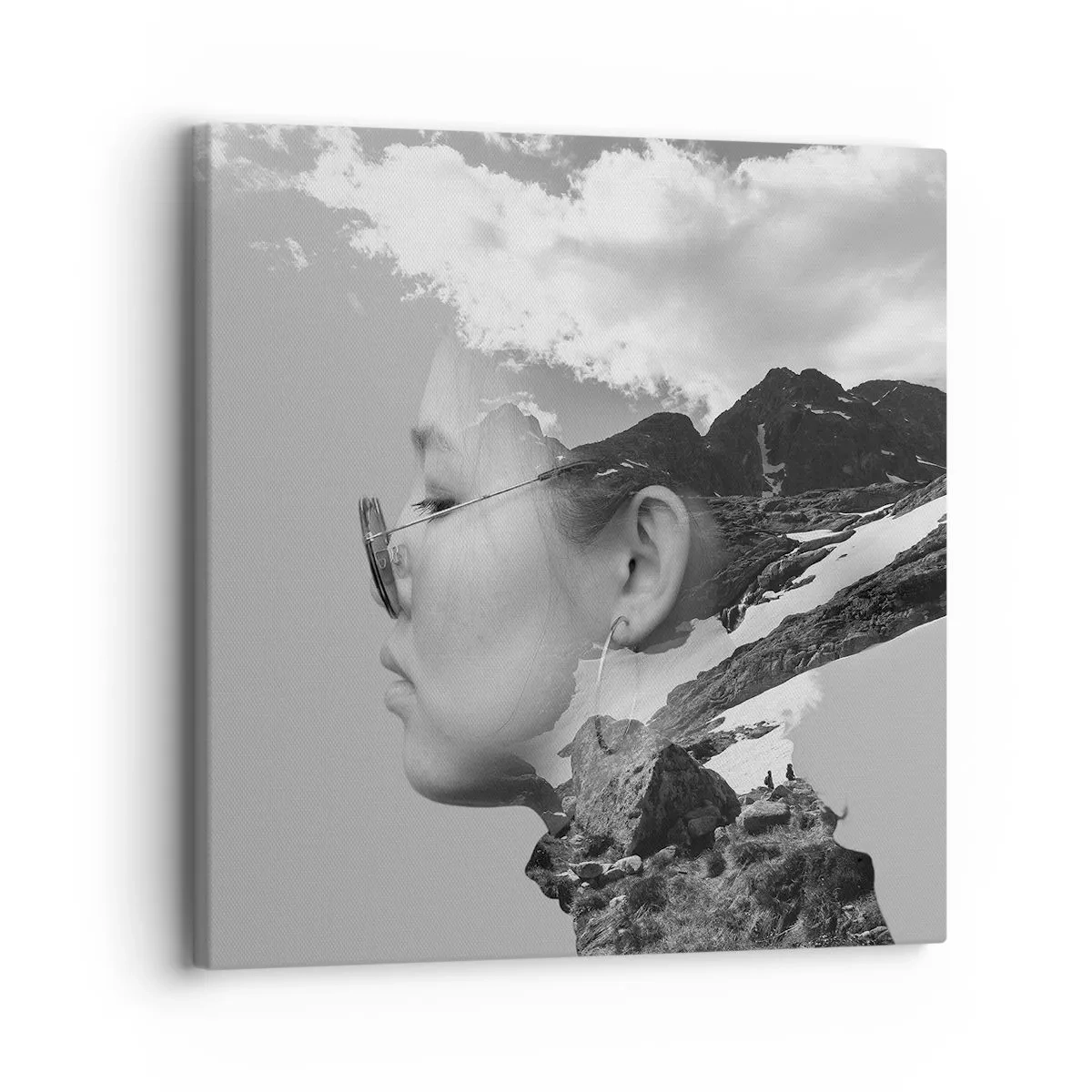 Impression sur toile - Image sur toile - Portrait de montagnes et nuages - 30x30 cm