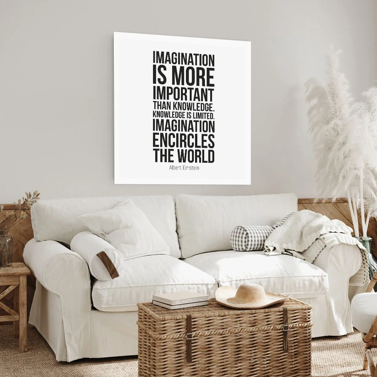 Affiche - Poster - Einstein sur le pouvoir de l'imagination - 50x50 cm