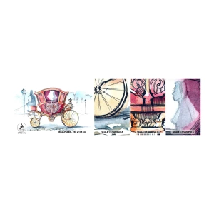 Échantillon De Papier Peint Standard Eco - À un mariage ou à un bal ? - Pour les enfants, Le chariot, Voyage - 100x30 cm