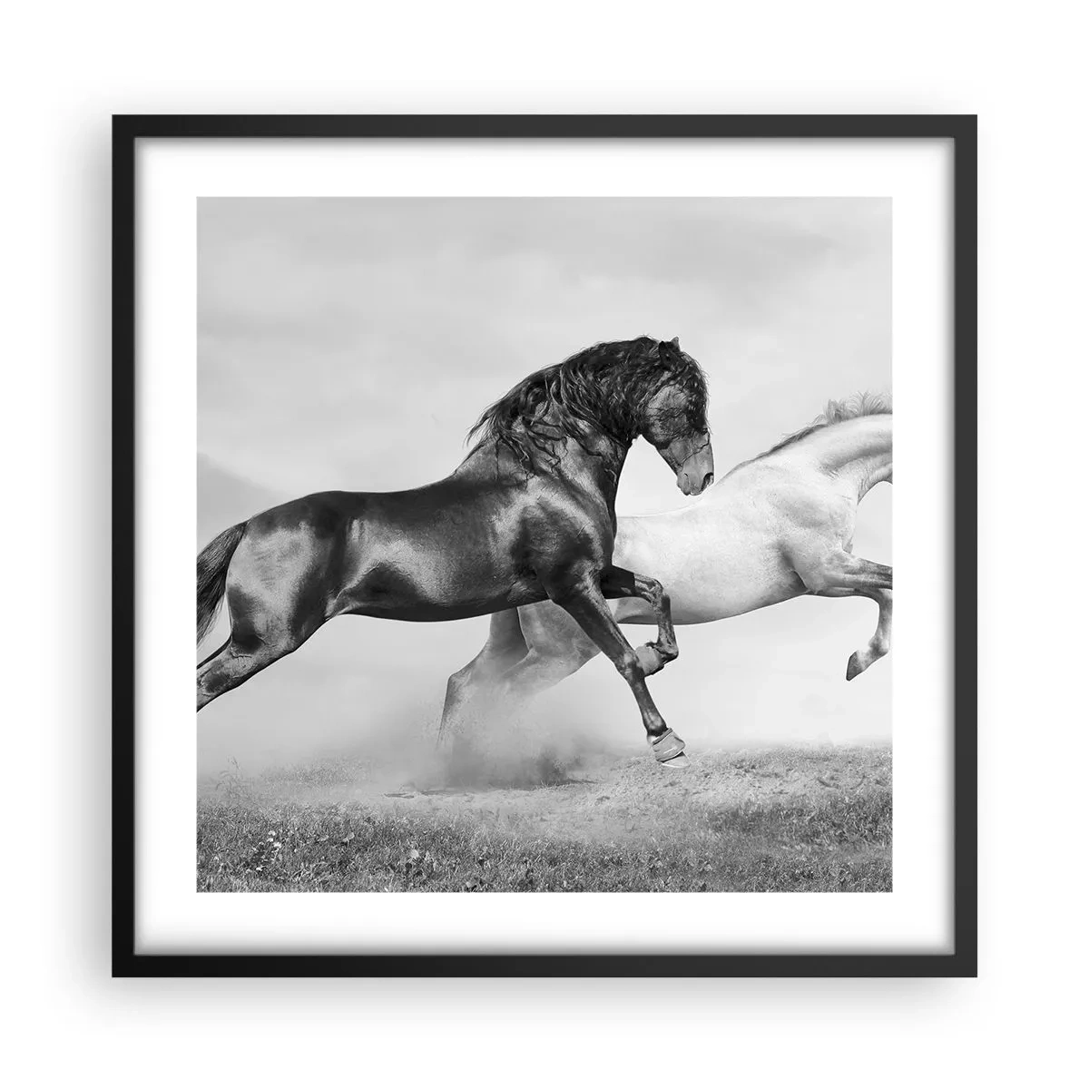 Affiche dans un cadre noir - Poster - Anges et démons - 50x50 cm