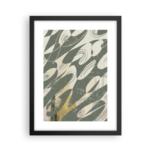 Affiche dans un cadre noir - Poster - Abstraction rythmique - 30x40 cm