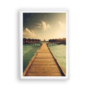 Affiche dans un cadre blanc - Poster - Invitation chaleureuse - 70x100 cm