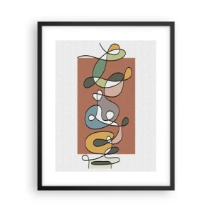 Affiche dans un cadre noir - Poster - Abstraction : danse colorée - 40x50 cm