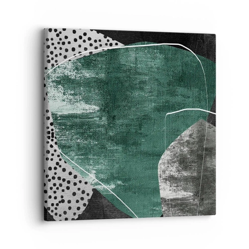 Impression sur toile - Image sur toile - Abstraction colorée avec feuille d'or - 30x30 cm