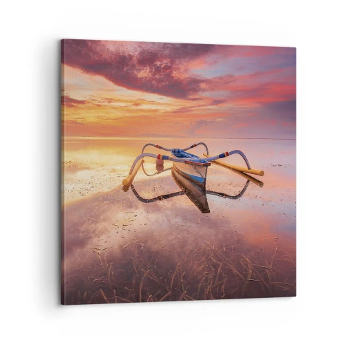 Impression sur toile - Image sur toile - Le calme d'une soirée tropicale - 60x60 cm