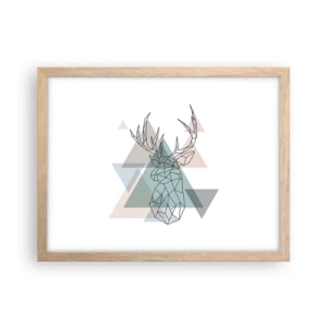 Affiche dans un chêne clair - Poster - Dans une forêt géométrique - 40x30 cm