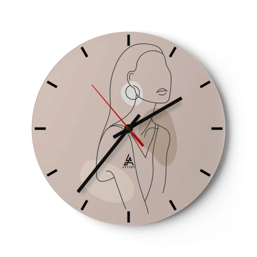 Horloge murale - Pendule murale - Icone féminin - 40x40 cm