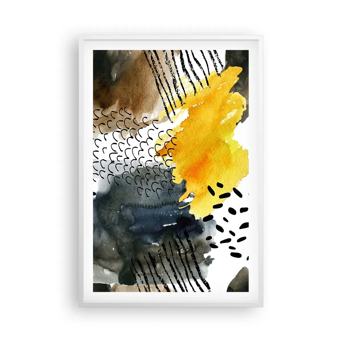 Affiche dans un cadre blanc - Poster - Rencontre des éléments - 61x91 cm