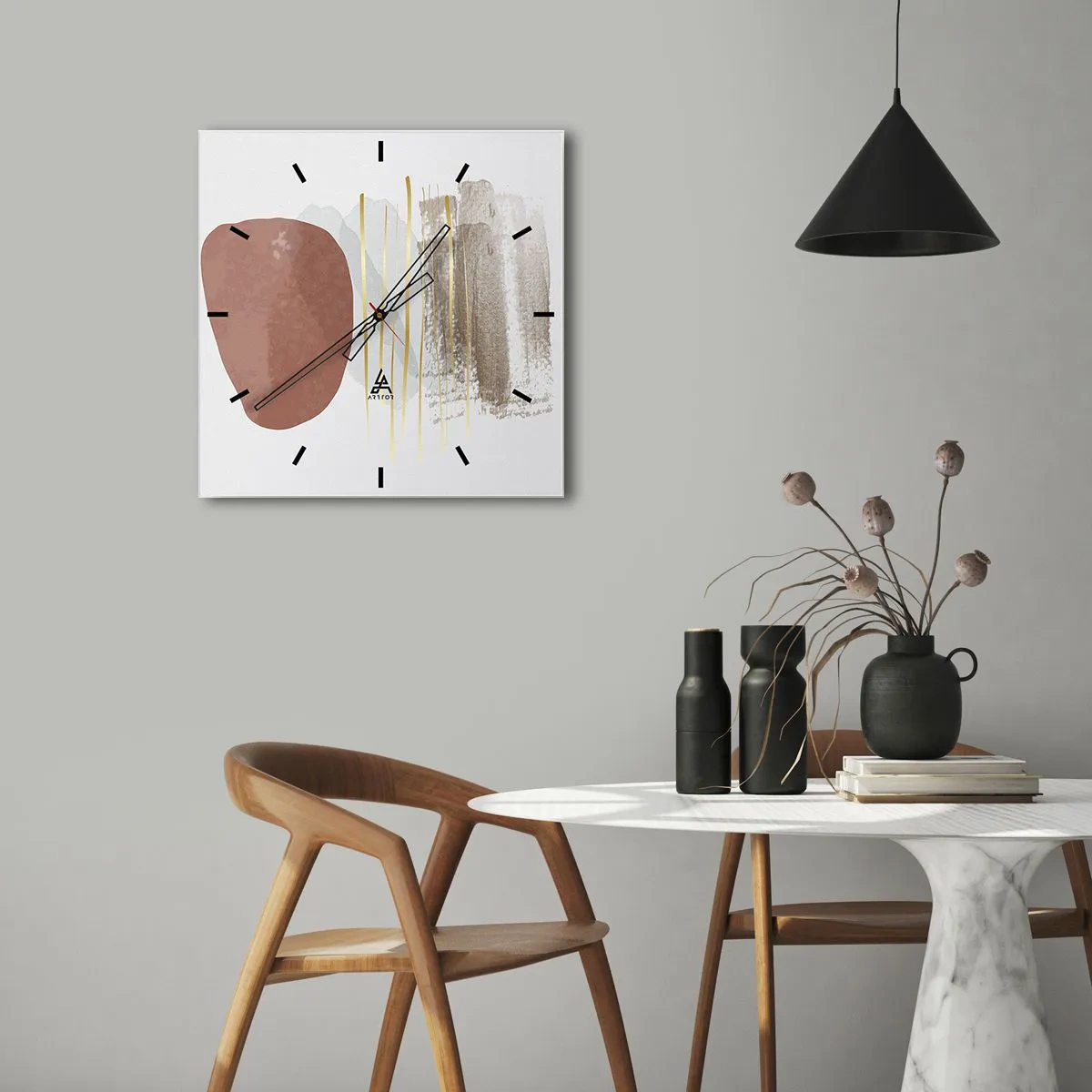 Horloge murale - Pendule murale - Colonnade abstraite - 30x30 cm