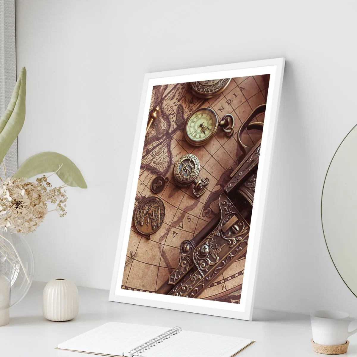 Affiche dans un cadre blanc - Poster - L'aventure appelle - 50x70 cm