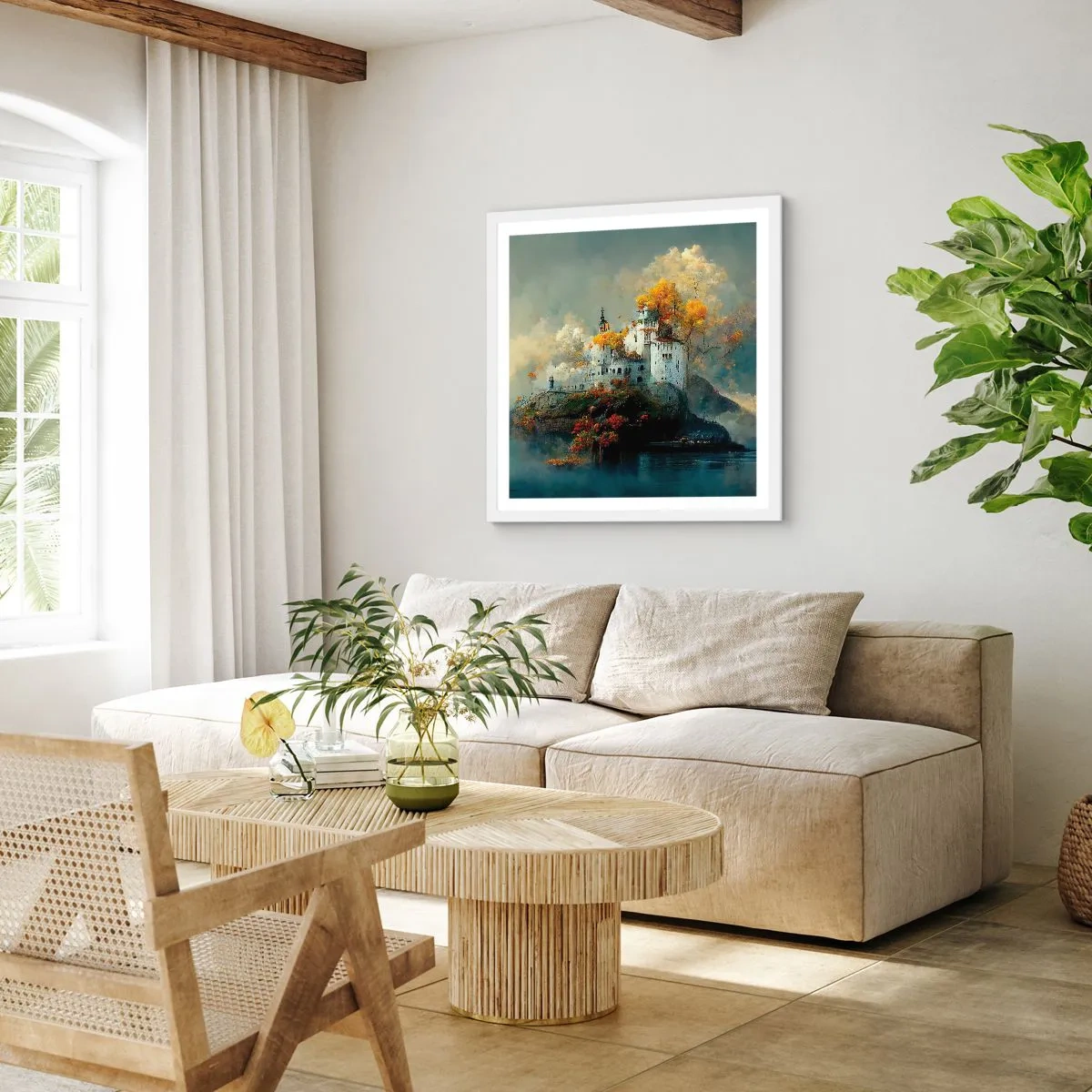 Affiche dans un cadre blanc - Poster - Le début d'une histoire romantique - 50x50 cm