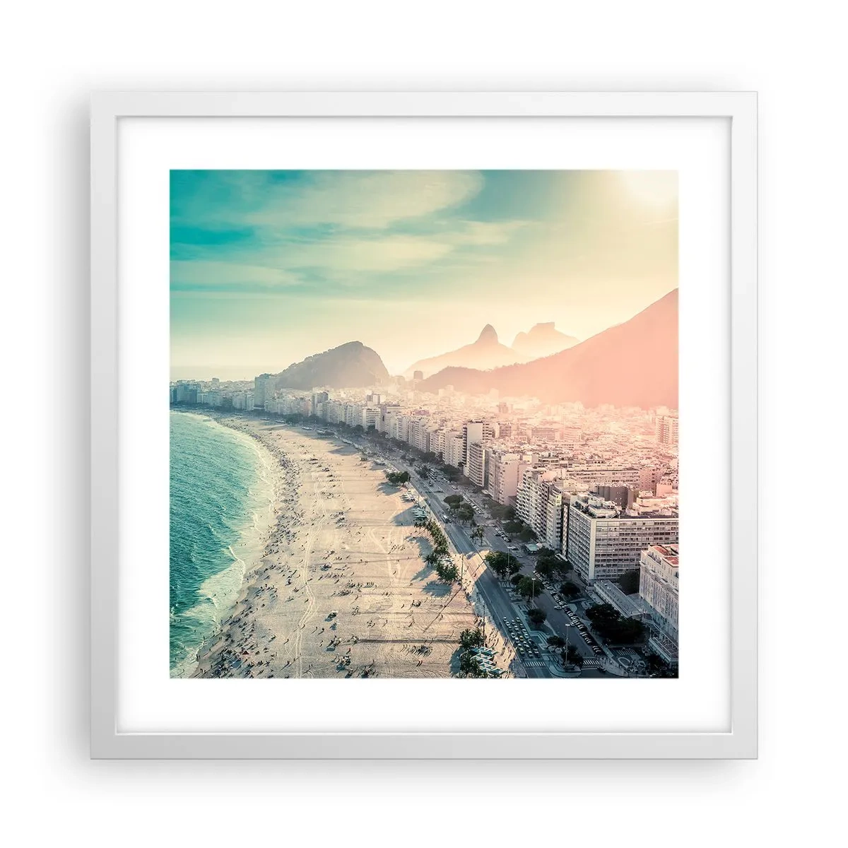 Affiche dans un cadre blanc - Poster - Vacances éternelles à Rio - 40x40 cm