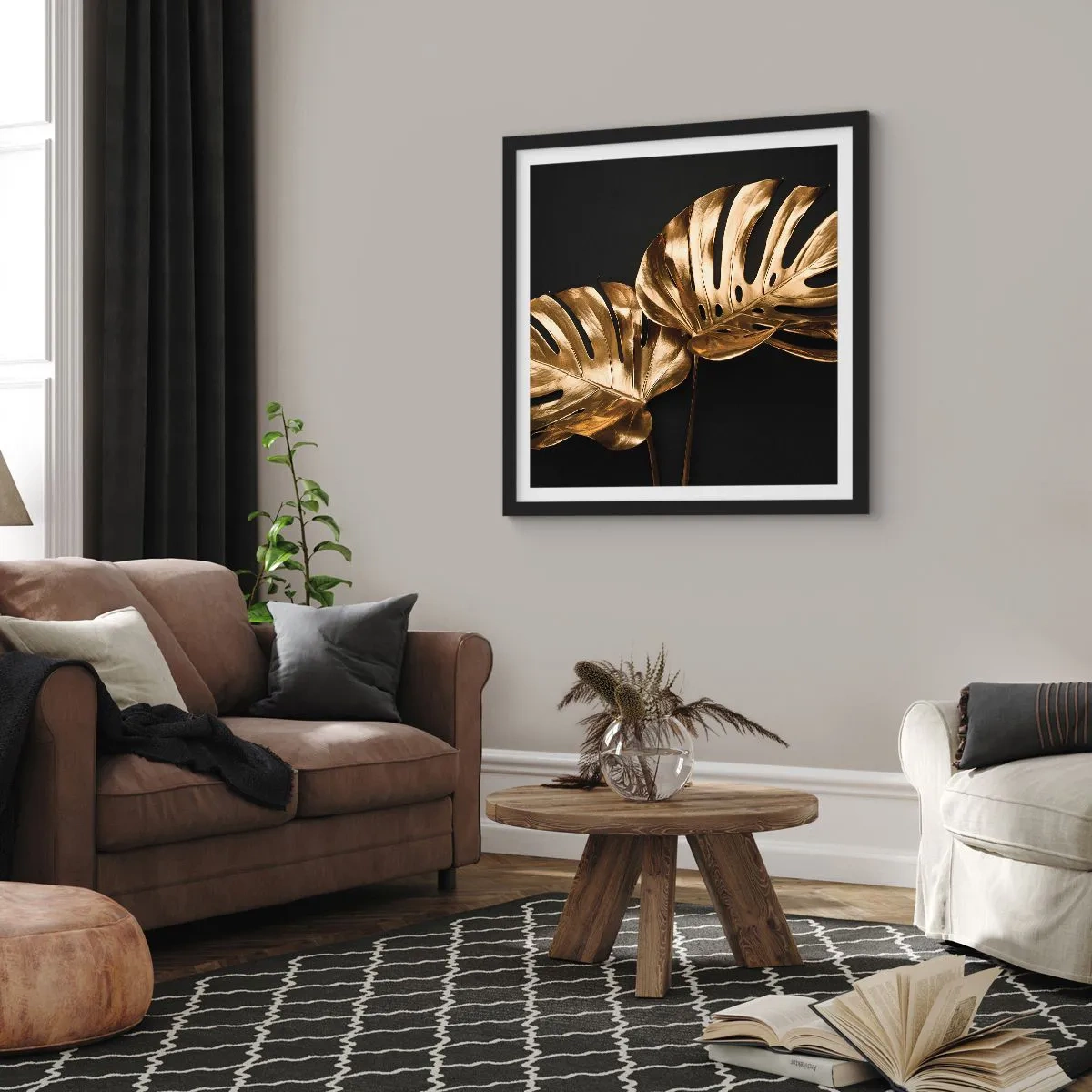 Affiche dans un cadre noir - Poster - Les trésors de la nature - 60x60 cm