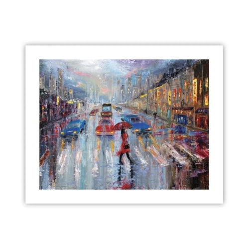 Affiche - Poster - Après-midi pluvieux en ville - 50x40 cm