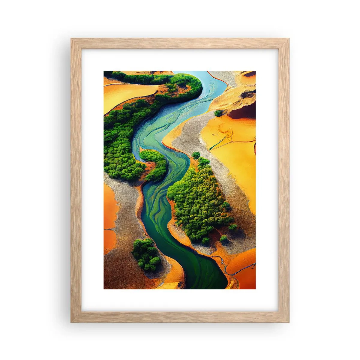 Affiche dans un chêne clair - Poster - Rivière vivifiante - 30x40 cm