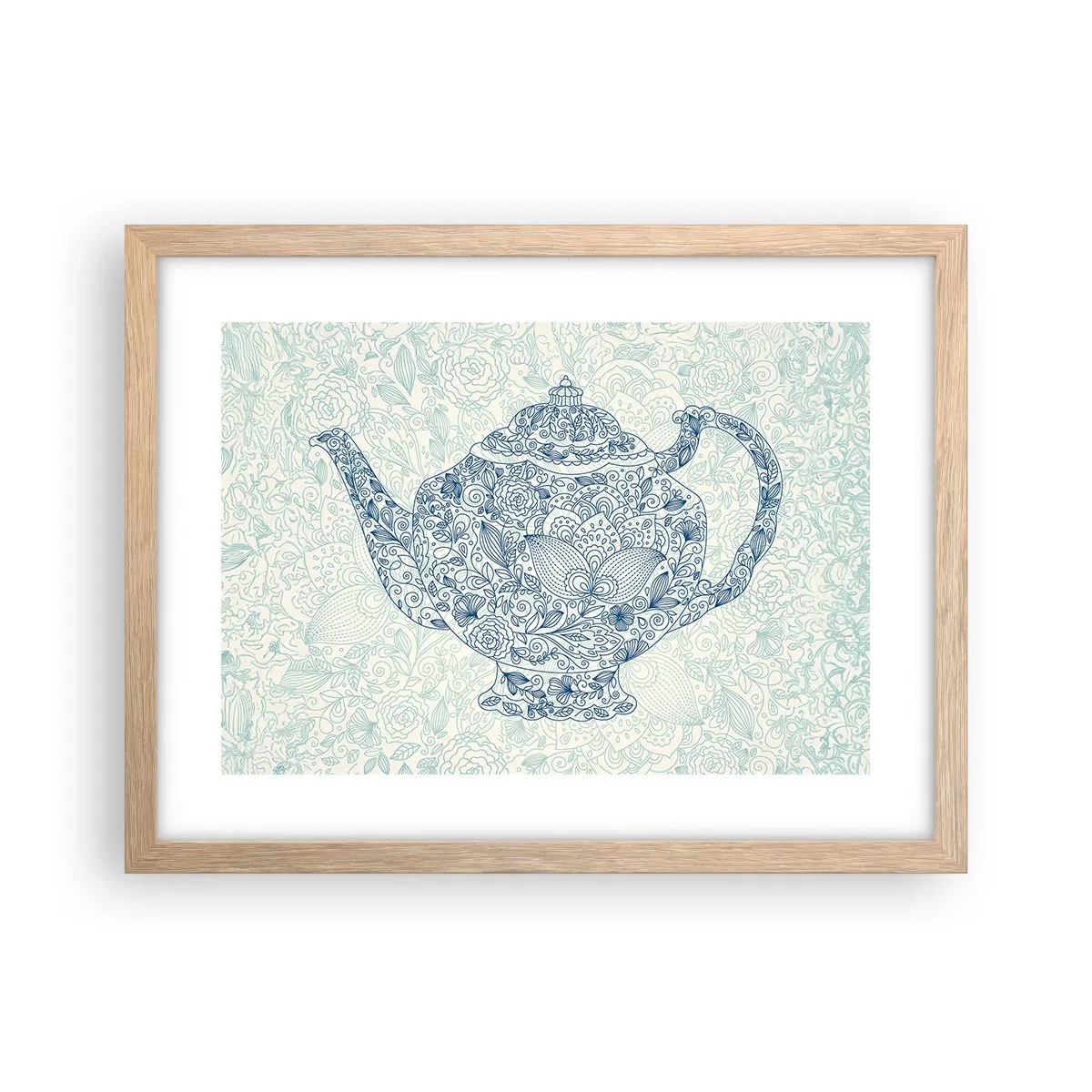 Affiche dans un chêne clair - Poster - Le charme du thé - 40x30 cm