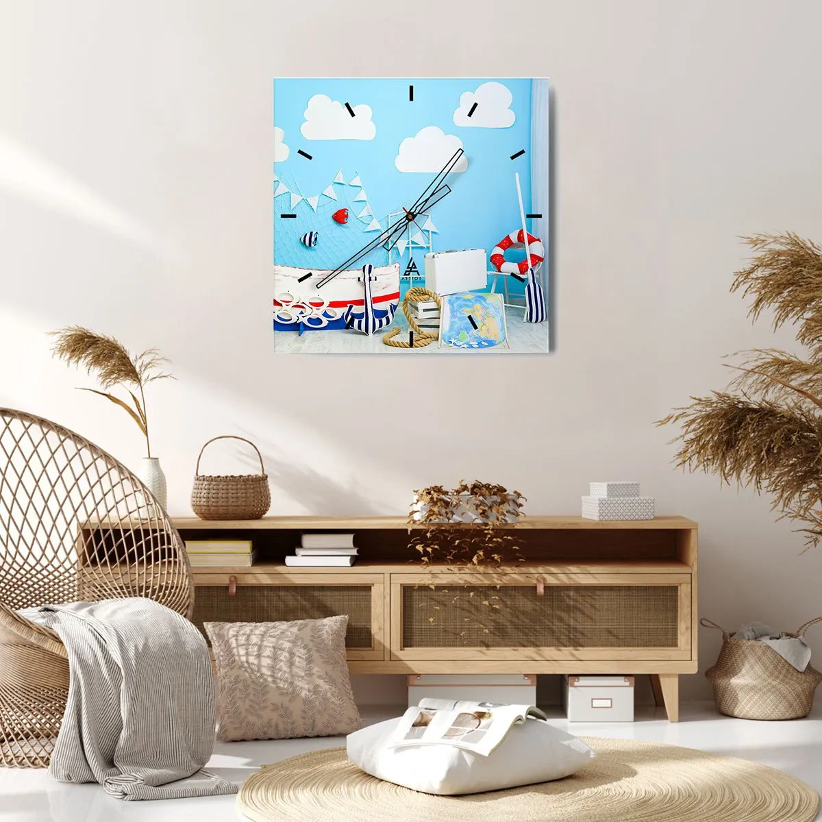 Horloge murale - Pendule murale - Nostalgie infantile de l'aventure - 30x30 cm