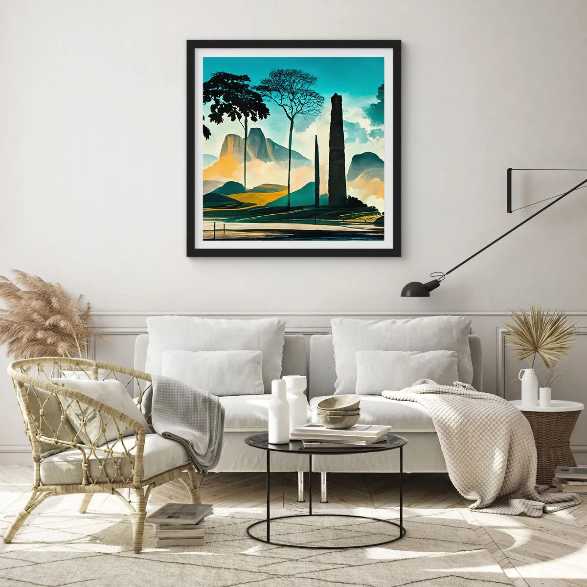 Affiche dans un cadre noir - Poster - Toujours de plus en plus haut - 30x30 cm