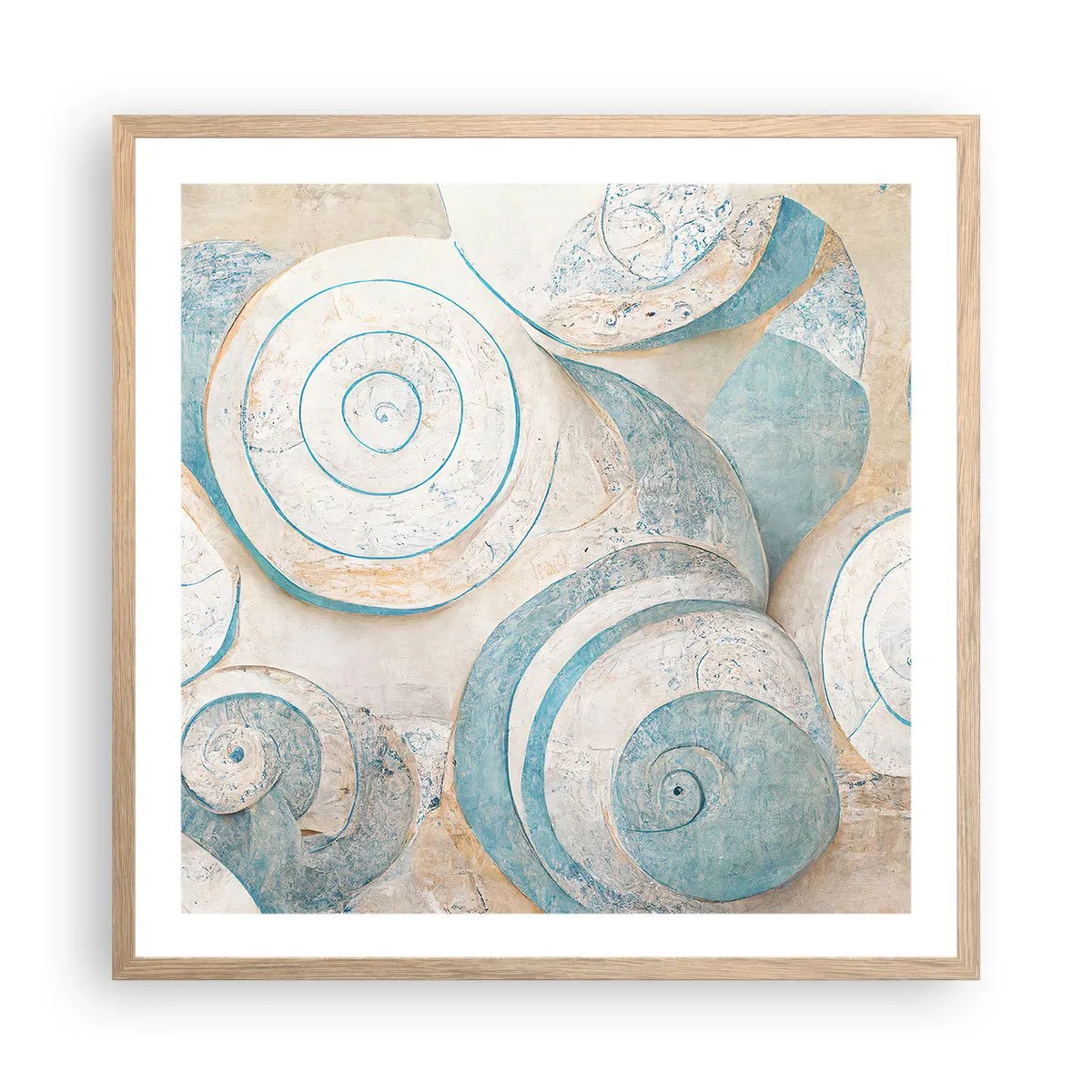 Affiche dans un chêne clair - Poster - Que cache la coque ? - 60x60 cm