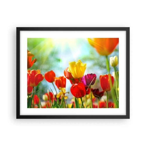 Affiche dans un cadre noir - Poster - Toutes les couleurs du soleil - 50x40 cm