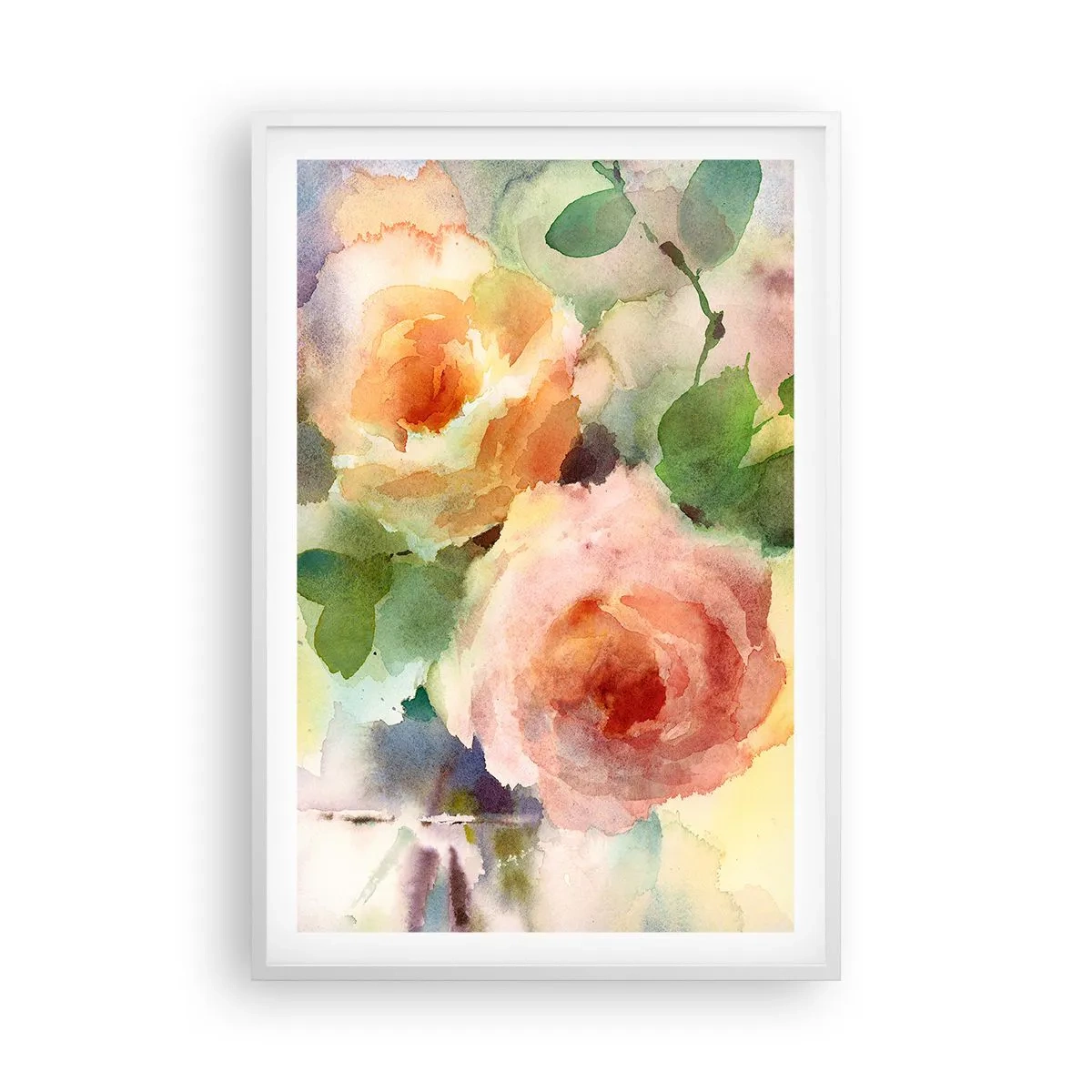 Affiche dans un cadre blanc - Poster - Délicat comme l'aquarelle - 61x91 cm