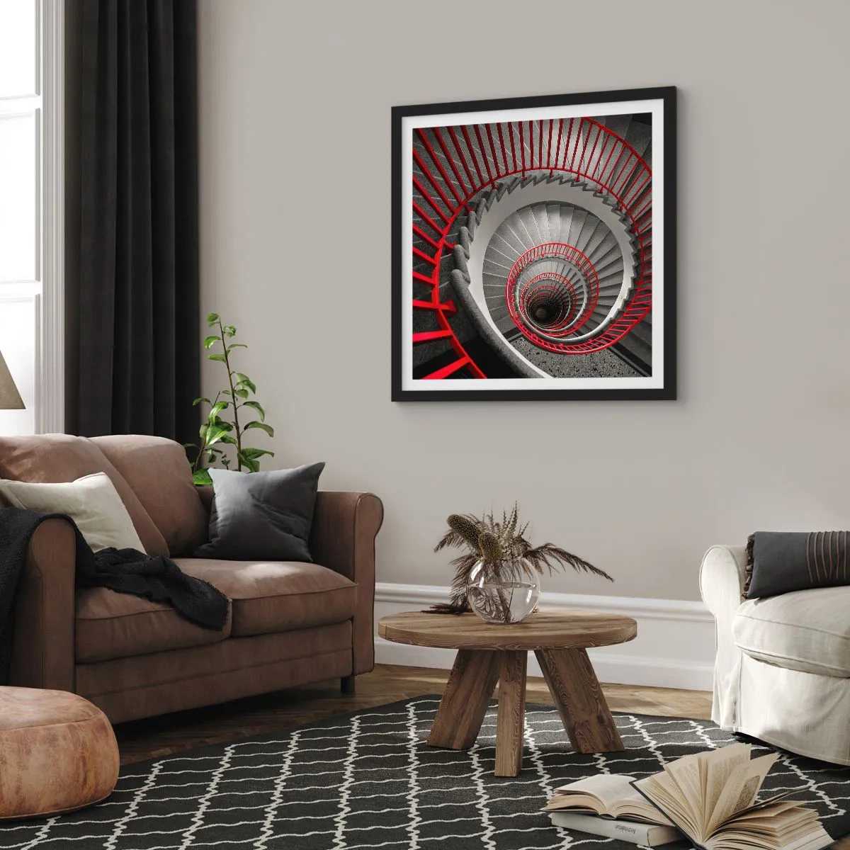 Affiche dans un cadre noir - Poster - Amusement architectural - 40x40 cm
