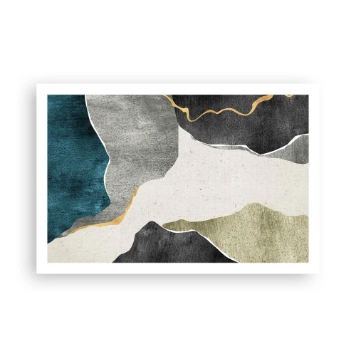 Affiche - Poster - Composition mosaïque avec un fil d'or - 91x61 cm