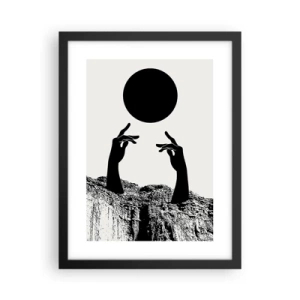 Affiche dans un cadre noir - Poster - Composition surréaliste : le soleil et le reste - 30x40 cm