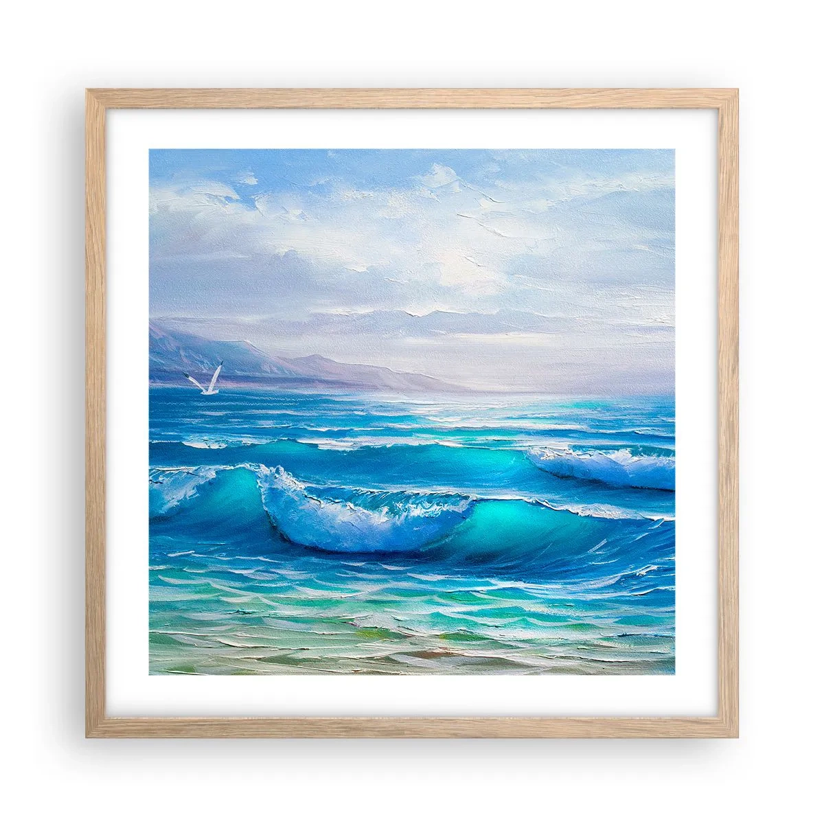 Affiche dans un chêne clair - Poster - Il apporte un soulagement - 50x50 cm