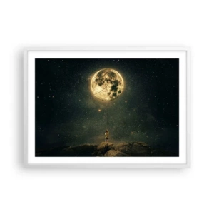 Affiche dans un cadre blanc - Poster - Celui qui a volé la lune - 70x50 cm