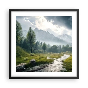 Affiche dans un cadre noir - Poster - Aller et retour - 50x50 cm