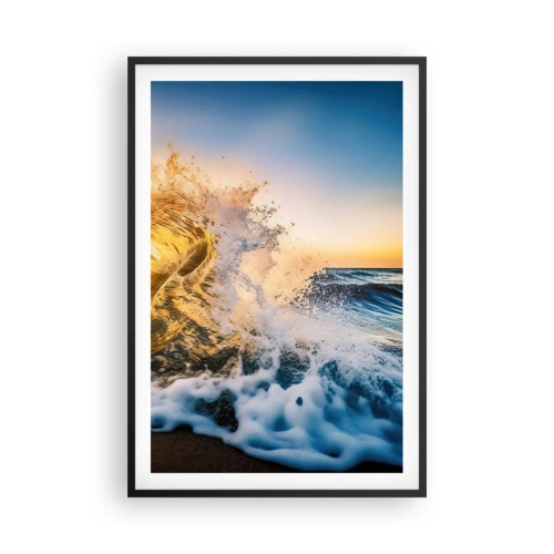 Affiche dans un cadre noir - Poster - S'amuser dans le sable - 61x91 cm