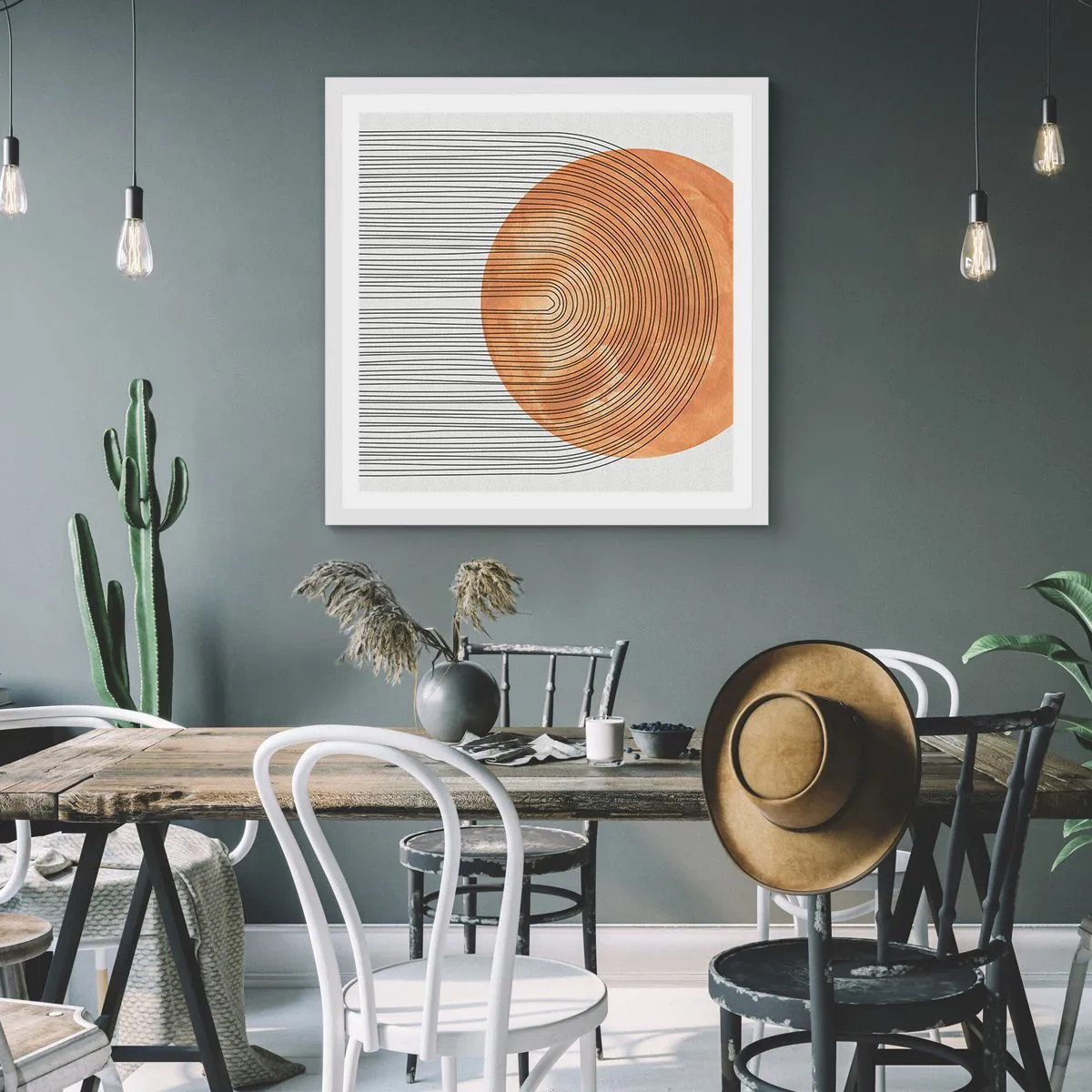 Affiche dans un cadre blanc - Poster - Composition solaire - 60x60 cm