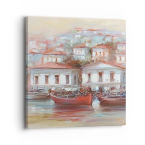 Impression sur toile - Image sur toile - Petite ville heureuse - 30x30 cm
