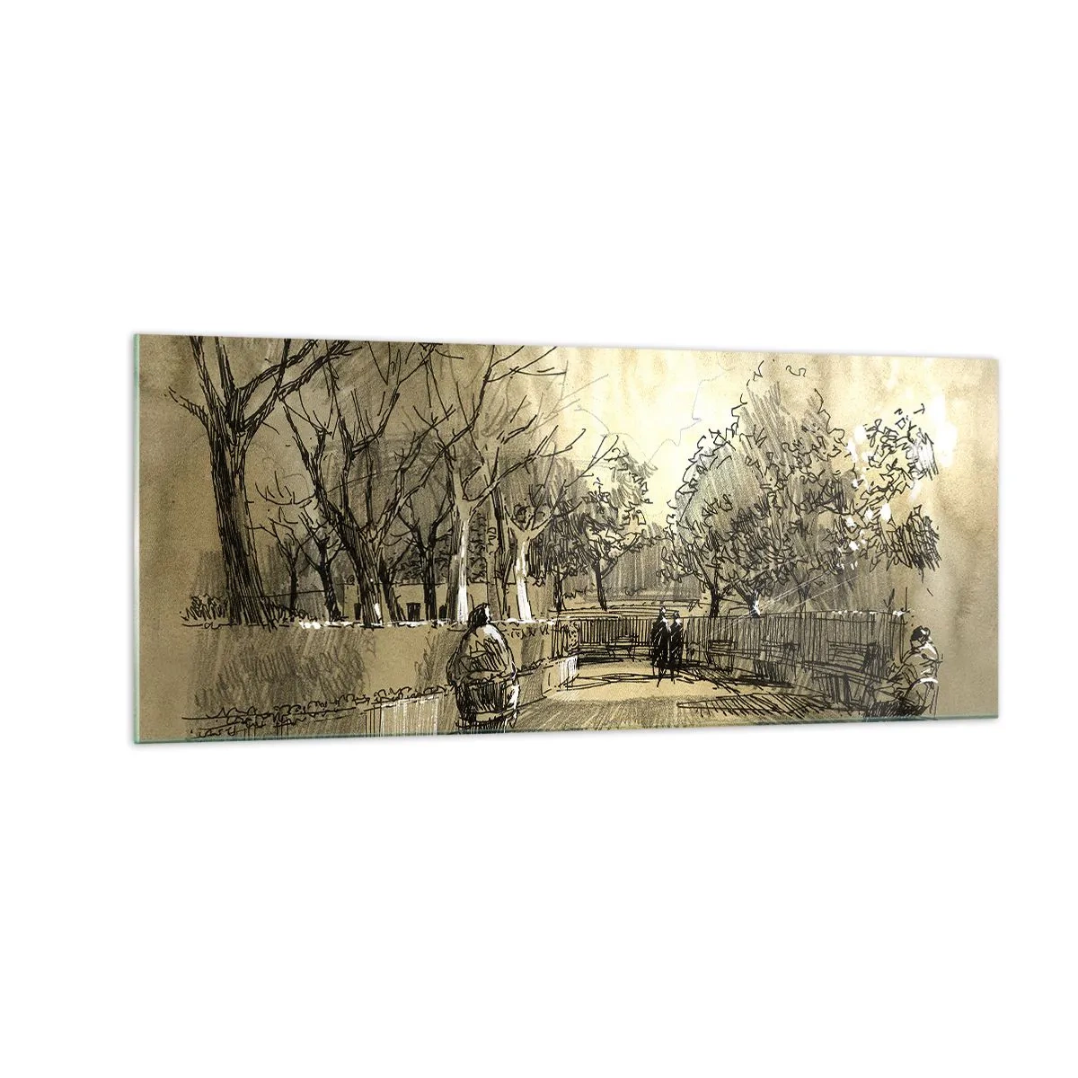 Impression sur verre - Image sur verre - Un moment arrêté avec une plume - 100x40 cm