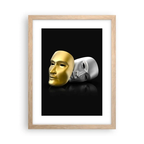 Affiche dans un chêne clair - Poster - La vie est un théâtre - 30x40 cm