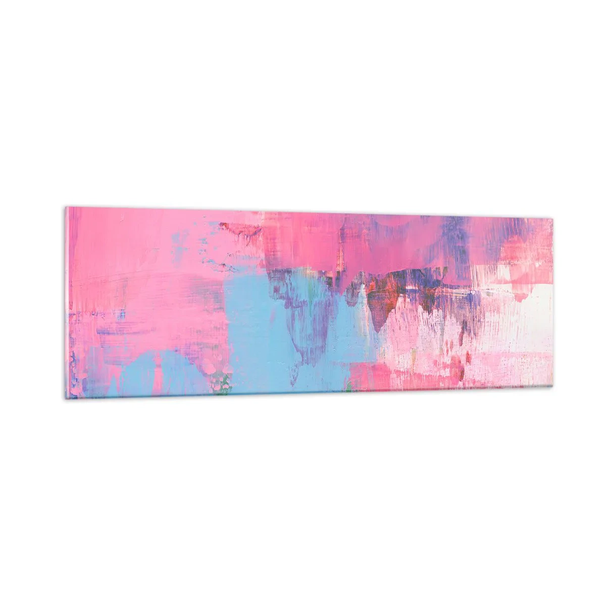 Impression sur verre - Image sur verre - Du rose, du bleu et une pincée de lumière - 90x30 cm