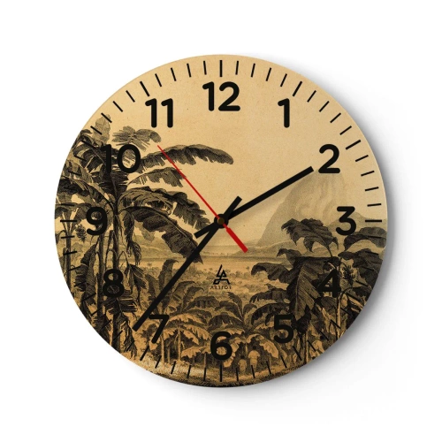 Horloge murale - Pendule murale - Dans un climat colonial - 40x40 cm