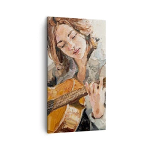 Impression sur toile - Image sur toile - Concerto pour guitare et coeur de fille - 45x80 cm