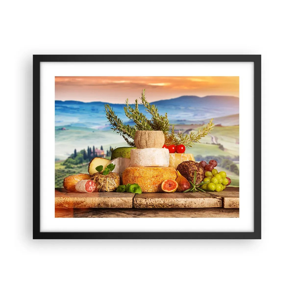 Affiche dans un cadre noir - Poster - La joie de vivre à l'italienne - 50x40 cm