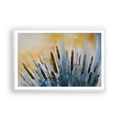 Affiche dans un cadre blanc - Poster - Fraicheur de l'eau, chaleur du soleil - 91x61 cm