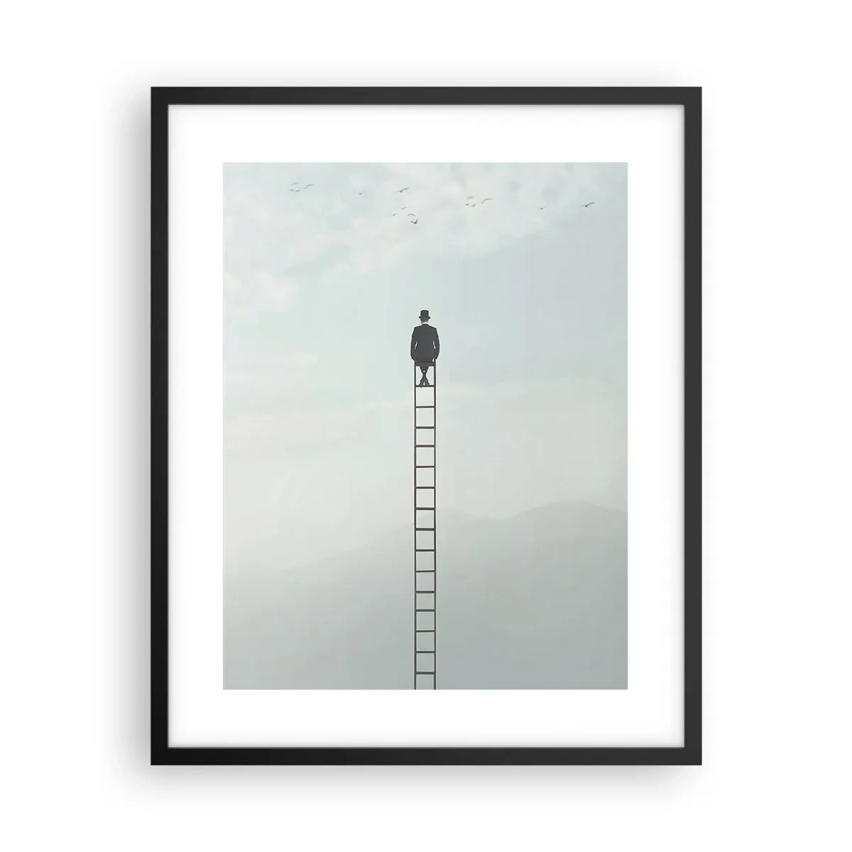 Affiche dans un cadre noir - Poster - Se soulever au-dessus - 40x50 cm