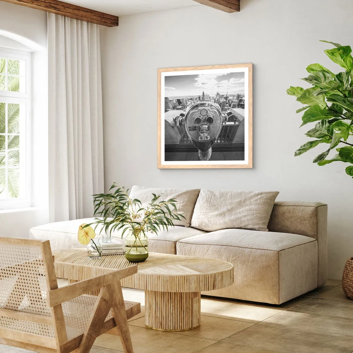 Affiche dans un chêne clair - Poster - Ville sur les villes - 30x30 cm