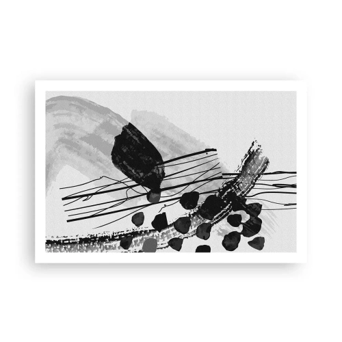 Affiche - Poster - Abstraction organique noir et blanc - 91x61 cm